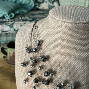 Elegant Silver Beaded Necklace